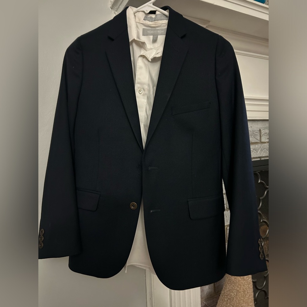 Big boys Nordstrom suit jacket. Good condition. First top button missing.